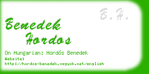 benedek hordos business card